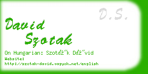 david szotak business card